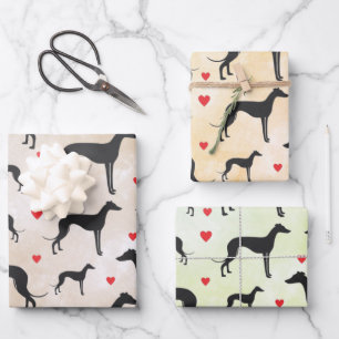 Greyhound-Liebe Geschenkpapier Set