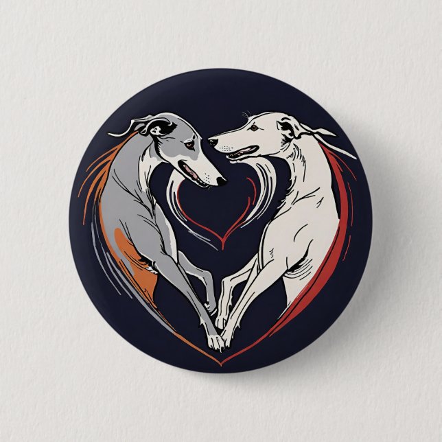 Greyhound Liebe Greyhounds Adoption Racing Button (Vorderseite)
