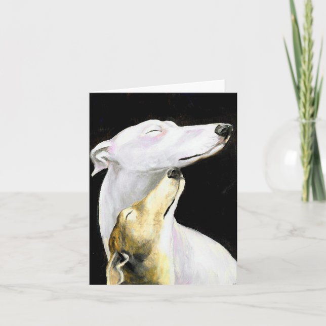 Greyhound Liebe Hund Art Note Card Karte (Vorderseite)