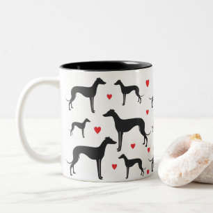 Greyhound-Liebe Zweifarbige Tasse