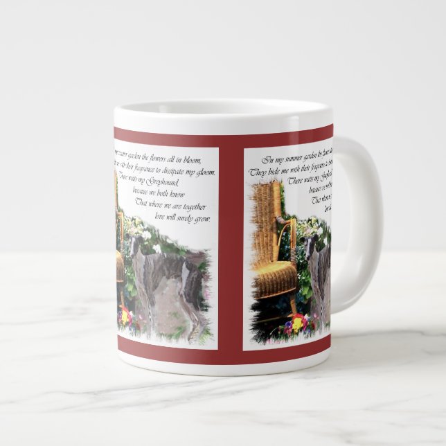Greyhound Liebhaber Geschenke Jumbo-Tasse (Vorderseite Rechts)