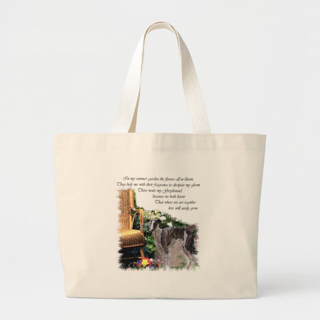 Greyhound Liebhaber Kunst Geschenke Jumbo Stoffbeutel (Vorne)