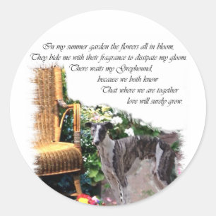 Greyhound Liebhaber Kunst Geschenke Runder Aufkleber