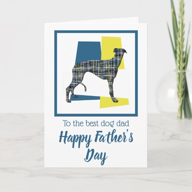 Greyhound/Lurcher Dog TriColor Father's Day Card Karte (Vorderseite)
