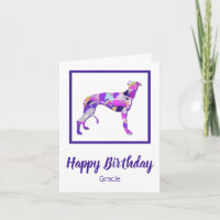 Greyhound / Lurcher Hund Silhouette PPY&B Geburtst