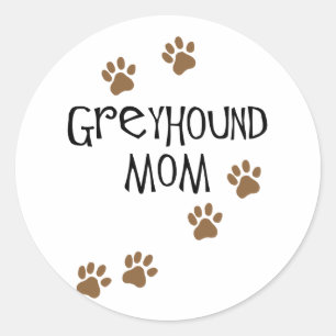 Greyhound-Mama Runder Aufkleber