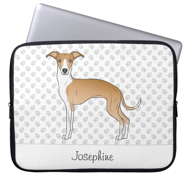 Greyhound mit Individuelle Name Laptopschutzhülle (Vorderseite)