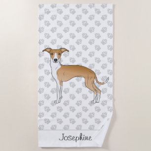 Greyhound mit Individuelle Name Strandtuch