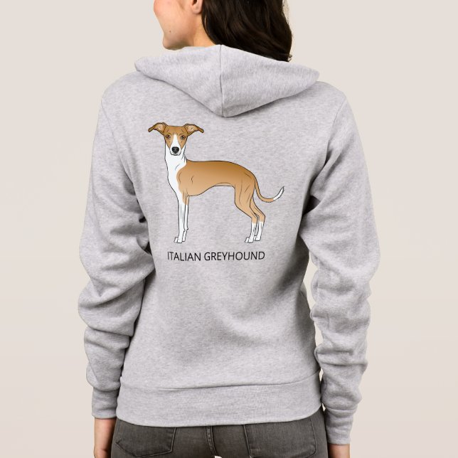 Greyhound mit individuellem Text Hoodie (Rückseite)