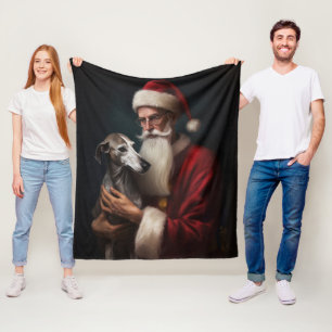 Greyhound mit Weihnachtsfeiern Fleecedecke