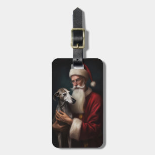 Greyhound mit Weihnachtsfeiern Gepäckanhänger