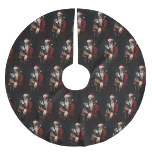 Greyhound mit Weihnachtsfeiern Polyester Weihnachtsbaumdecke