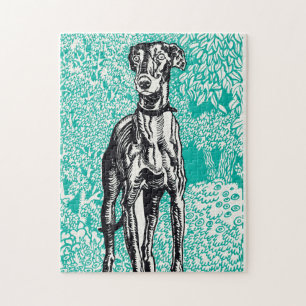 Greyhound Moriz Jung Gemälde druckende Tierhundeku Puzzle