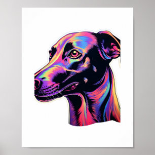 Greyhound Neon Design Poster
