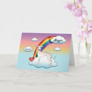 Greyhound-Niedlich-Hund-Rainbow-Memorial Karte