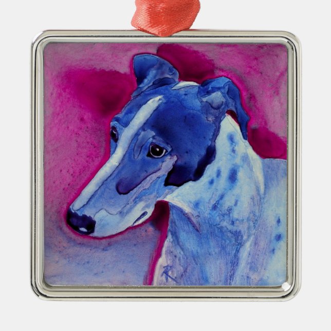 Greyhound Ornament - "Blue Boy" (Vorne)