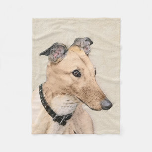 Greyhound Painting - Niedliche Original Hunde Kuns Fleecedecke