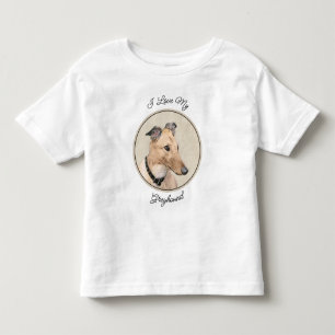 Greyhound Painting - Niedliche Original Hunde Kuns Kleinkind T-shirt