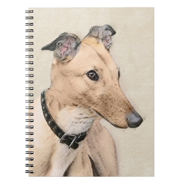 Greyhound Painting - Niedliche Original Hunde Kuns Notizblock (Vorderseite)
