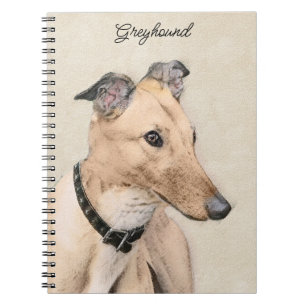 Greyhound Painting - Niedliche Original Hunde Kuns Notizblock