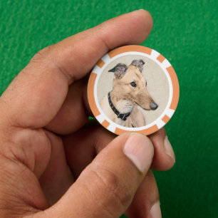 Greyhound Painting - Niedliche Original Hunde Kuns Pokerchips