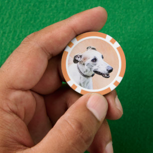Greyhound Painting - Niedliche Original Hunde Kuns Pokerchips