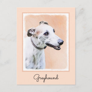 Greyhound Painting - Niedliche Original Hunde Kuns Postkarte