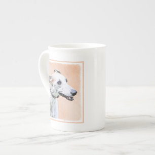 Greyhound Painting - Niedliche Original Hunde Kuns Prozellantasse