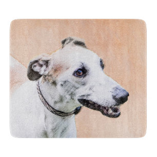 Greyhound Painting - Niedliche Original Hunde Kuns Schneidebrett