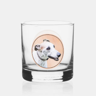Greyhound Painting - Niedliche Original Hunde Kuns Whiskyglas