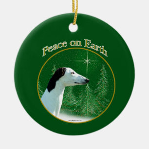 Greyhound Peace Schlüsselanhänger Keramik Ornament