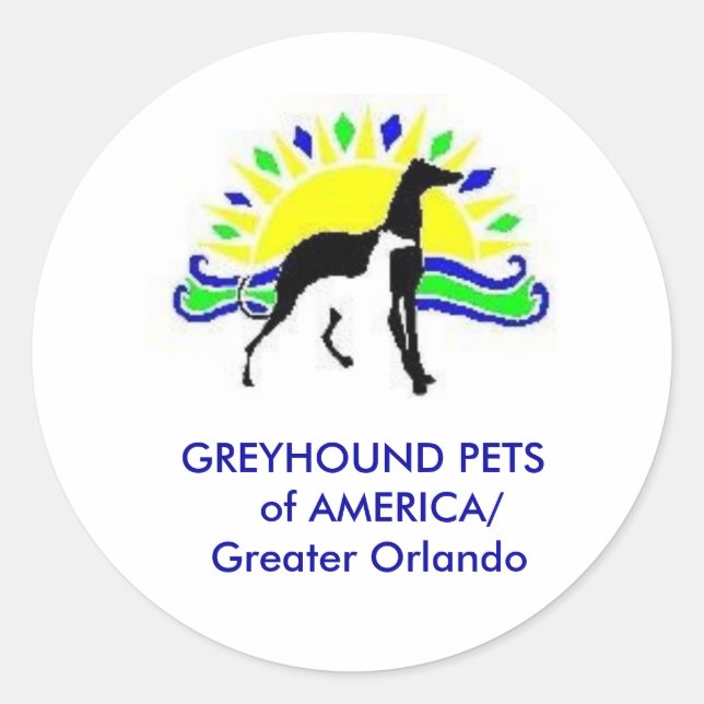 GREYHOUND PETS DES AMERIKA-Aufklebers Runder Aufkleber (Vorderseite)