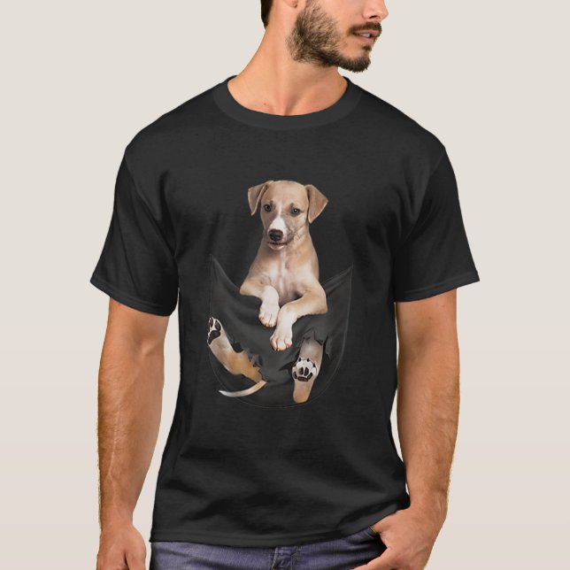 Greyhound Pocket Niedlich Greyhound Puppy T-Shirt (Vorderseite)