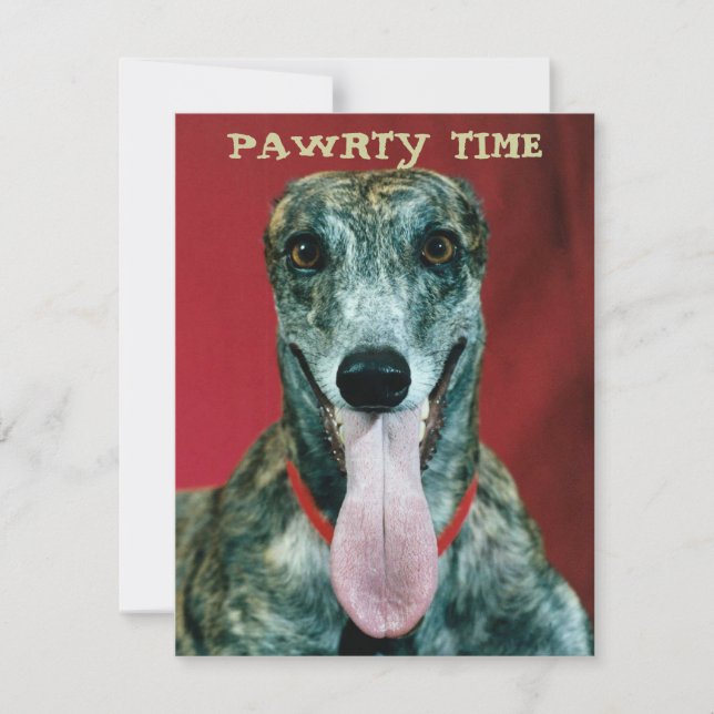 GREYHOUND PUP DOG PAWRTY PARTY INVITATION EINLADUNG (Vorderseite)