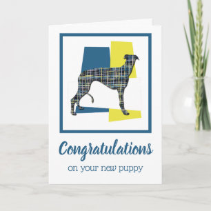 Greyhound Puppy Dog Glückwunsch Grußkarte Karte