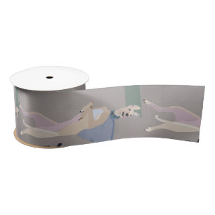 Greyhound Ribbon 3.0" & Matching Gift Wrap (Sep.) Satinband