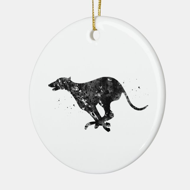 Greyhound Running Keramik Ornament (Links)