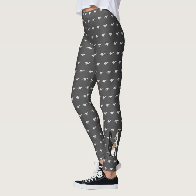 Greyhound Running Pattern - Dunkelgrau/ Leggings (Links)