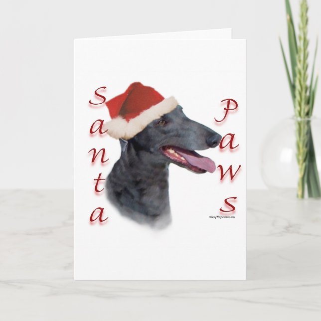 Greyhound Santa Paws Feiertagskarte (Vorderseite)