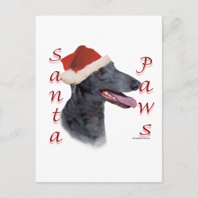 Greyhound Santa Paws Feiertagspostkarte (Vorderseite)