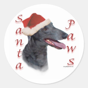 Greyhound Santa Paws Runder Aufkleber