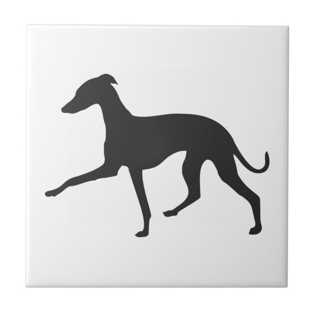 Greyhound-Silhouette Fliese (Vorderseite)