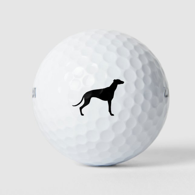 Greyhound-Silhouette Golfball (Vorderseite)
