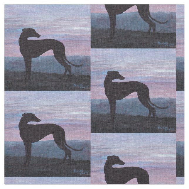Greyhound Silhouette Hunde Kunststoffe Stoff (Nahaufnahme)