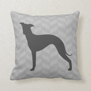 Greyhound Silhouette Iggy Hund Herringbone Kissen