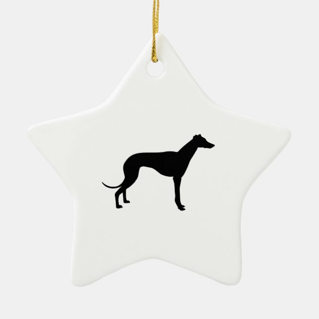 Greyhound-Silhouette Keramikornament (Vorne)