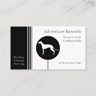 Greyhound Silhouette Modernes Schwarz-weiß Visitenkarte
