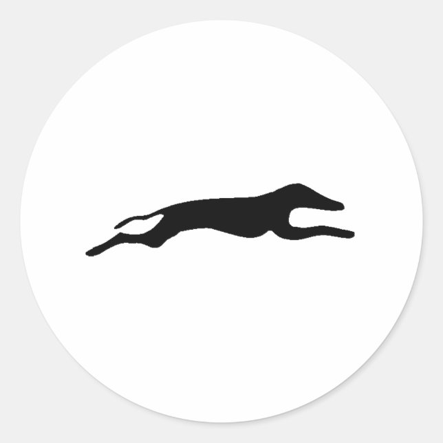 Greyhound-Silhouette Runder Aufkleber (Vorderseite)