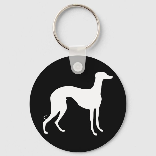 Greyhound-Silhouette Schlüsselanhänger (Vorderseite)