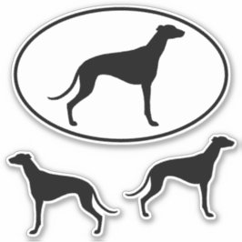 Greyhound Silhouetten Cool Canine Sticker Set